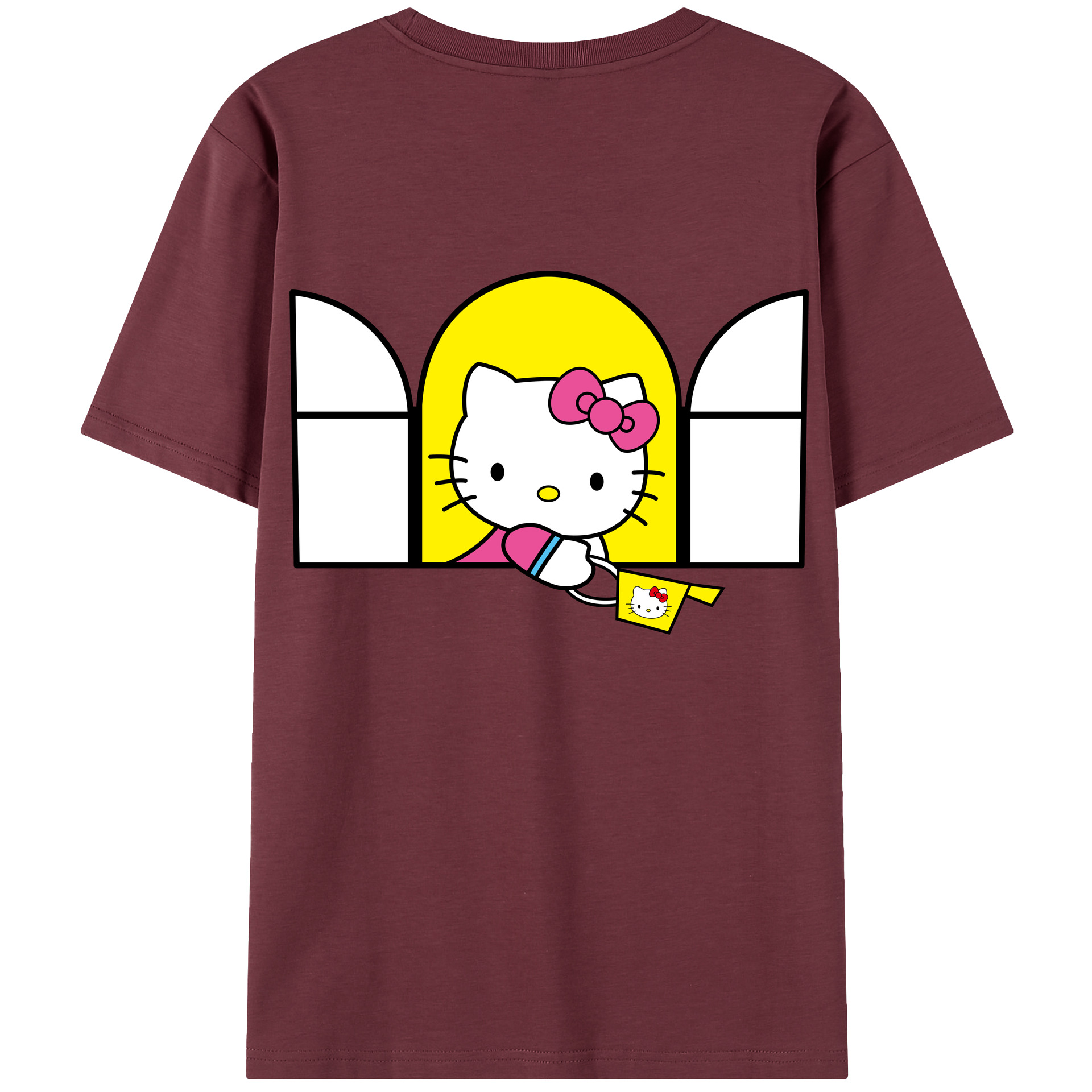 （画像用） Hello Kitty ハローキティ 綿100％半袖Tシャツ（背面プリント）